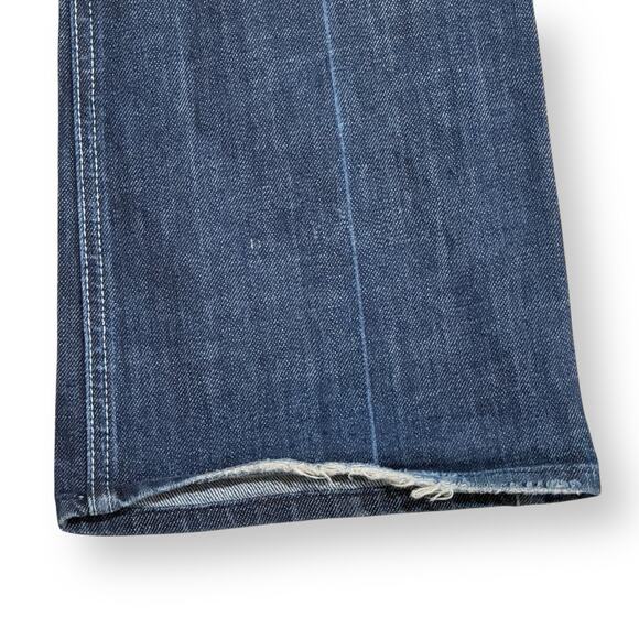 7 For All Mankind A Pocket Flip Flop Bootcut Jeans Womens 27 Low Rise Dark Wash - Picture 6 of 11